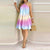 Women's Summer Seaside Floral Print Backless Halter Dress