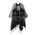 Retro Bohemian-Inspired Poncho Wrap Scarf with Fringe Details