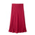 Chic Women's Elastic High Waist Solid Color Satin Midi Skirt