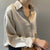 Solid Button Front Long Sleeve Blouse for Women