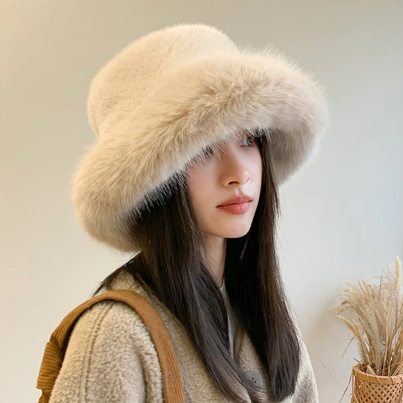 Fluffy Faux Fur Winter Bucket Hats for Women – Boots N Bags  display picture 3