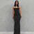 Figure-Flattering Solid Maxi Bodycon Dress with Side Slit
