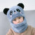 Cute Cartoon Winter Plush Hooded Hat and Scarf for Kids