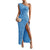 One-Shoulder Ruched Split Thigh Glitter Sequin Dress