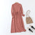 Knitted Warm Long Sleeve Drawstring Waist Maxi Dress