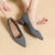 Square Heel Knitted Pointed Toe Loafer Shoes