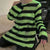 Edgy and Stylish Ripped Style Punk Rock Striped Sweater