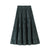 Solid Color Vintage Elastic Waist Pleated Women's Skirt