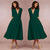 Aubrey - Simple and Elegant V-Neck Vintage Dress