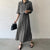 Solid Color Button Down Drawstring Waist Maxi Dress with Pockets