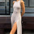 Elegant Solid Color Dress with Side Slit