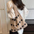 Large Capacity Knitted Love Pattern Shoulder Tote Bag for Women