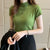 Summer Short Sleeve Knitted Turtleneck Tops for Women