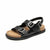 Genuine Leather Outdoor Summer Sandals with Metal Detail