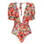 Gorgeous Red Floral Beach Swimwear Set