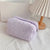 Solid Color Plush Travel Make-Up Toiletry Bag