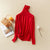 Solid Knitted Turtleneck Winter Top Sweater