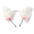 Plush Cat Ears Headband and Lace Bow Necklace