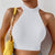 Halter Style Ribbed Crop Tops