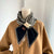 Knitted Plaid Neck Tie Scarf for Women
