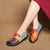 Genuine Leather Multi-color Patches Stitching Moccasin Flat Shoes