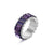 Women's Colorful Cubic Zirconia Decor Rings (Silver Plated)