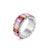 Women's Colorful Cubic Zirconia Decor Rings (Silver Plated)