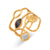 Black, White, and Gold Fancy Fashion Adjustable Rings