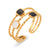 Black, White, and Gold Fancy Fashion Adjustable Rings