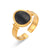 Black, White, and Gold Fancy Fashion Adjustable Rings