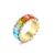 Women's Colorful Cubic Zirconia Decor Rings (Gold Plated)