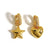 Balloon-like Heart and Star Charms Mini Dangling Earrings