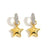 Balloon-like Heart and Star Charms Mini Dangling Earrings