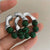 Vintage Green Beads Hoop Earrings for Women