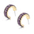 Women's Multicolor Cubic Zirconia Decor Cuff Stud Earrings