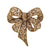 Lavish Rhinestone Bejeweled Bow Design Brooch Pin