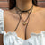Gothic Tie-Up Wrap Necklace with Love Heart Pendant