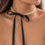 Women's Pearl Chain and Bow Choker Necklace