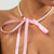 Women's Pearl Chain and Bow Choker Necklace