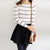Easygoing Striped Pattern Long Sleeve Pullover Sweater