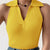Solid Color Women's Summer Knit Collared Sleeveless Tank Top
