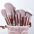 13-Piece Set Soft Colored Makeup Brushes with Pouch Bag