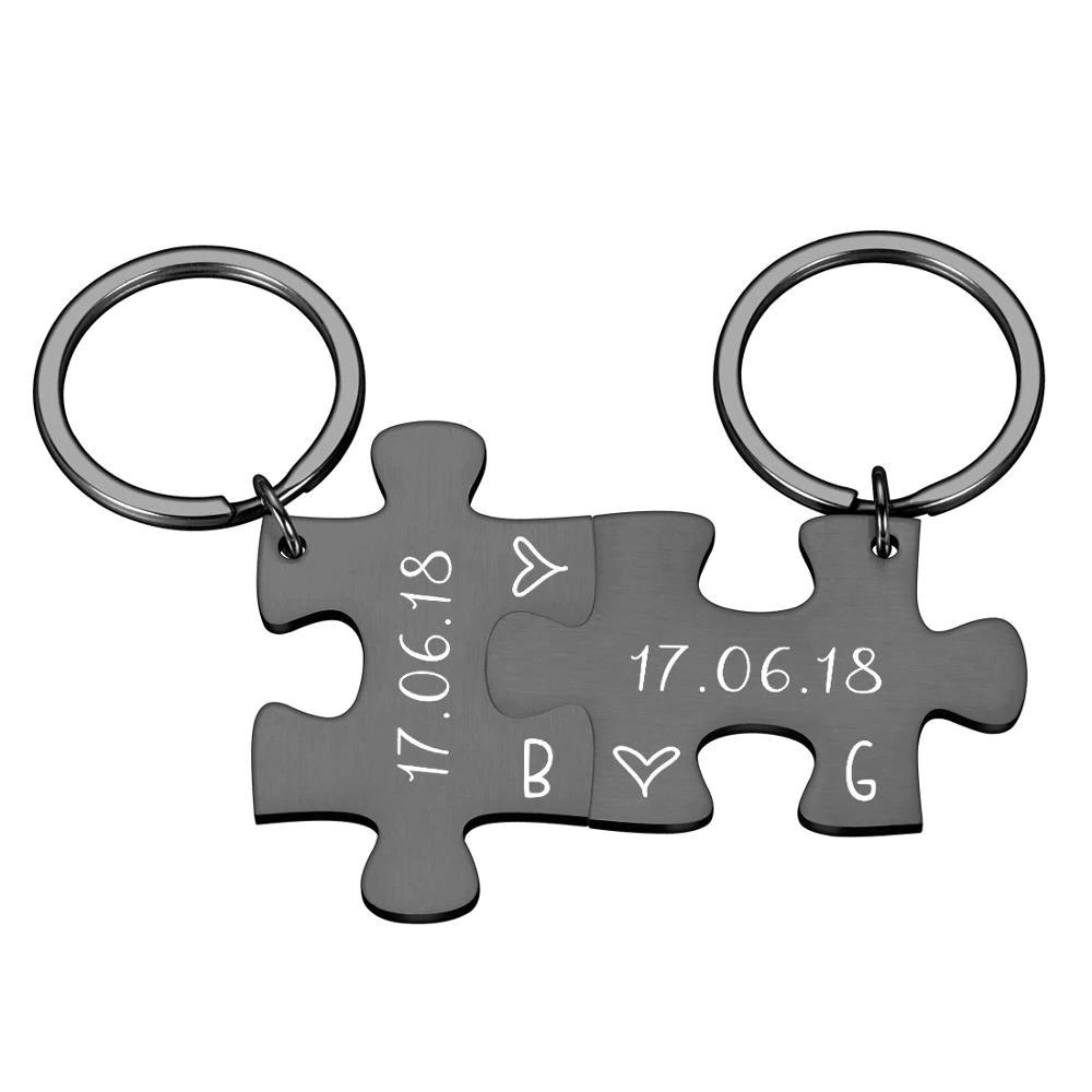 2-Piece Personalized Couple's Initial and Anniversary Date Puzzle