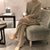 2-Pieces Knitted Tracksuit Sweater and Wide Leg Jogging Pants Set