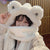 Cute Winter Plush Hooded  Bear Ear Hat and Scarf Sets