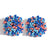 Bright and Fun Handmade Multicolor Beaded Pompom Stud Earrings