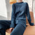 2Pcs Soft Knitted Sweater and High-Waisted Loose Pants Tracksuit Set