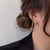 4Pcs Geometric Hoop Tassel Chain Clip-On Earrings Set