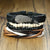 4Pcs Vintage Wooden Beads Braided Vegan Leather Wrap Bracelets Set