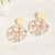 Bright-Colored Round Floral Acrylic Drop Earrings